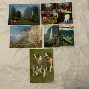 COLOUR POSTCARDS - LOT OF 5 -  LAUTERBRUNNEN, SWITZERLAND